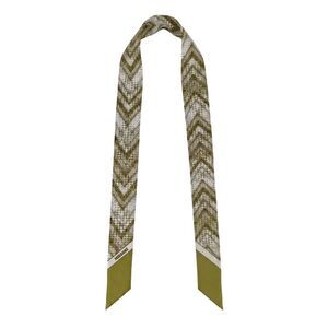 Missoni Shimmer Green Silk Chevron Ribbon Scarf
